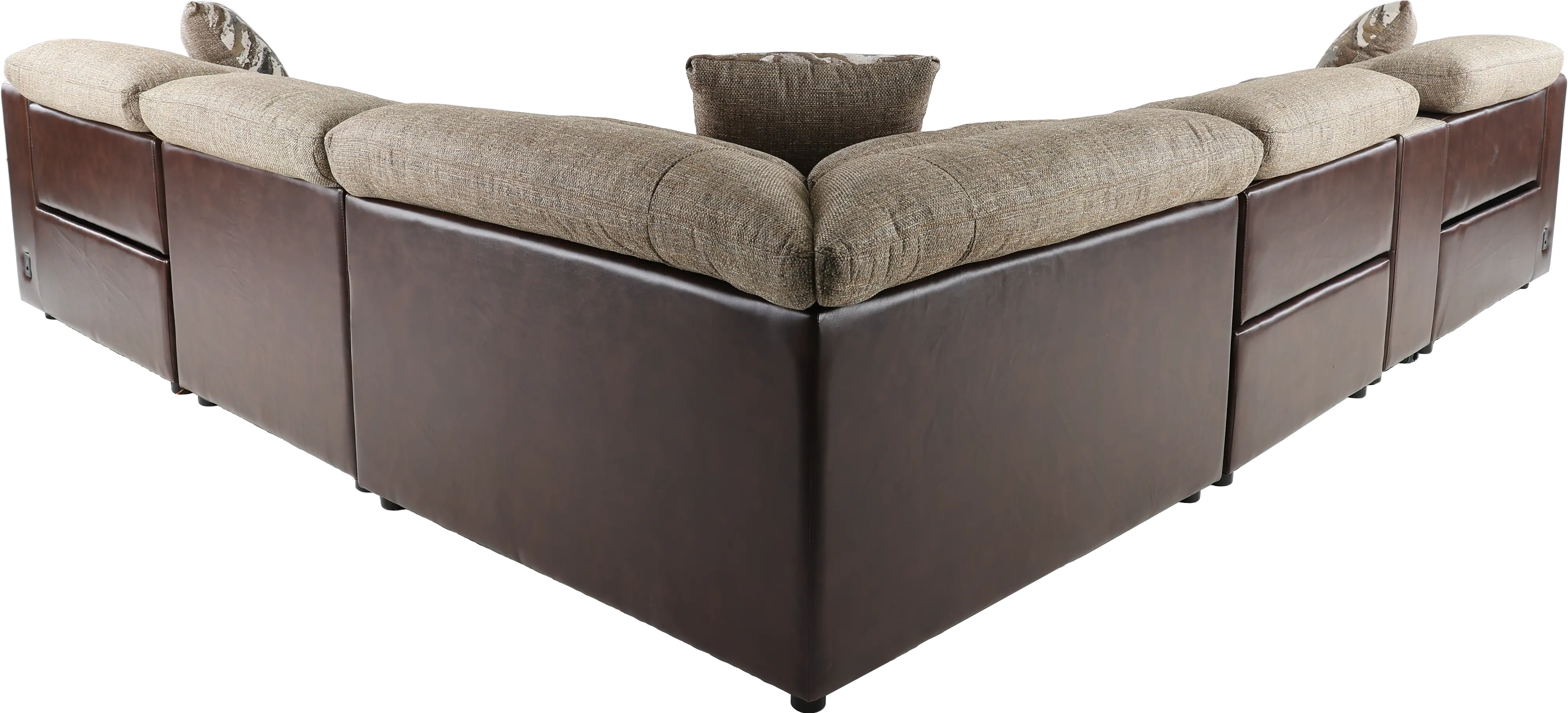 Two Tone Brown 6 Piece Power Reclining Sectional