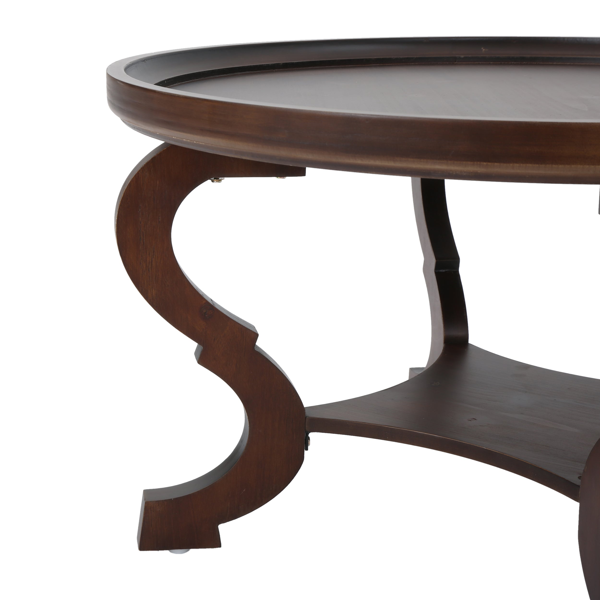 Alteri Finished Faux Wood Circular Coffee Table