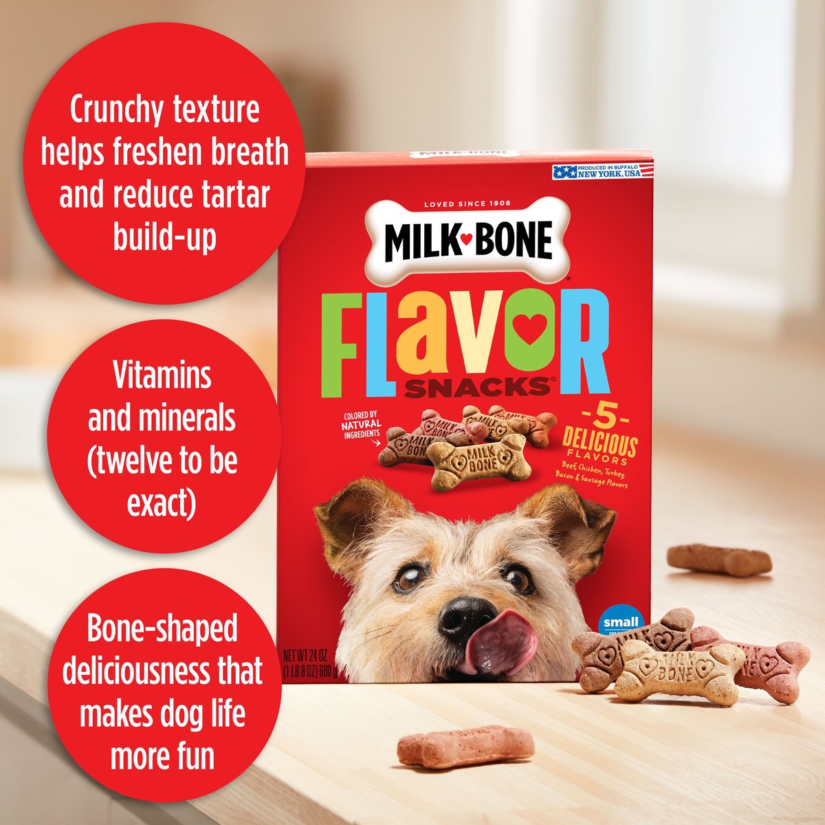 Milk-Bone Flavor Snacks for Small Dogs， 7-lb box