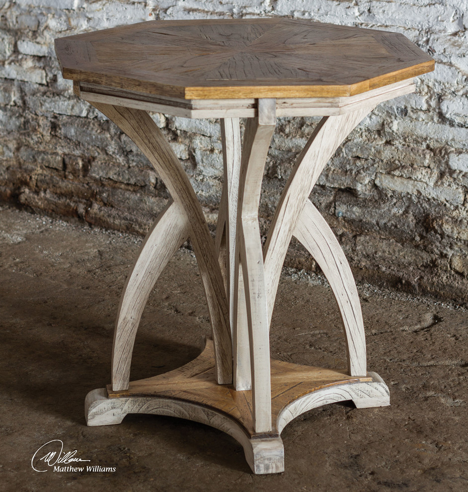 Uttermost Ranen Aged White Accent Table   Transitional   Side Tables And End Tables   by Uber Bazaar  Houzz