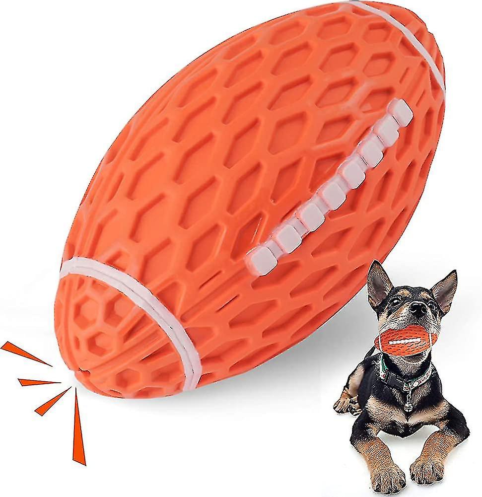 Dog Chew Squeaky Toy Ball， Interactive Dog Toy Foraggressive Chewing， Durable