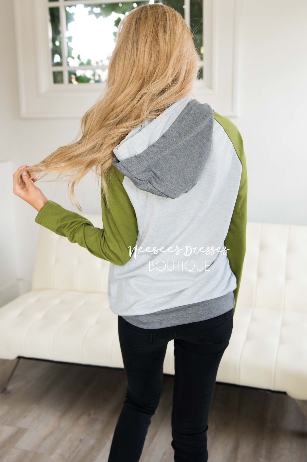 Shoulder Zip Double Hoodie Sweater