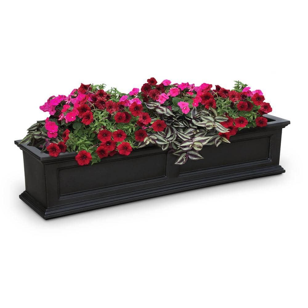 Mayne Fairfield 60 in. x 11 in. Self-Watering Black Polyethylene Window Box 5824B