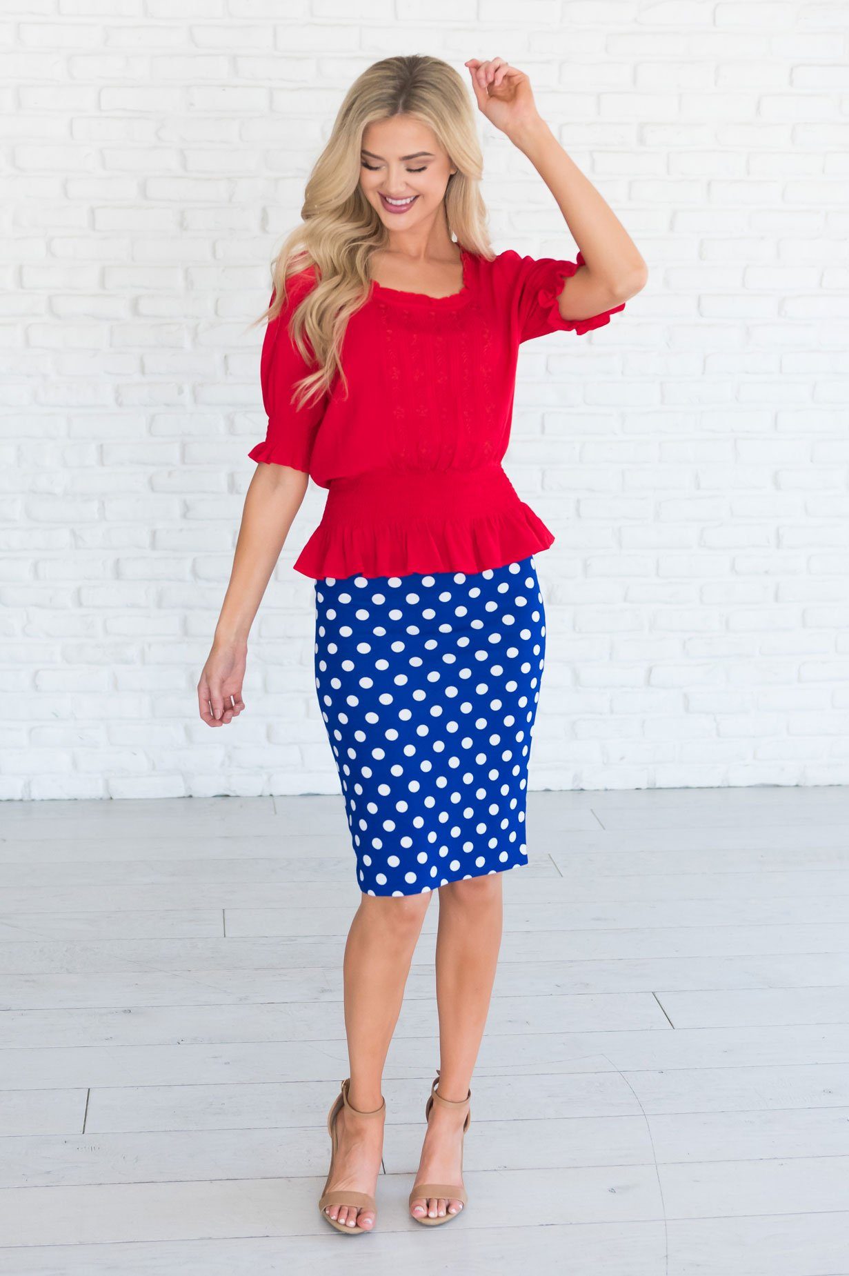 Dots Galore Modest Pencil Skirt