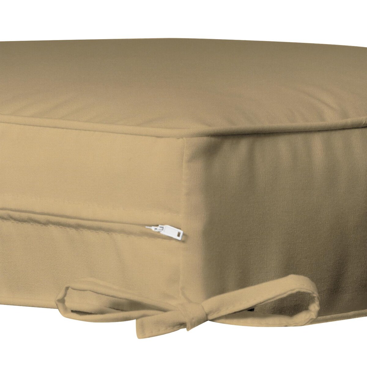 Sunbrella Canvas Wheat Large Outdoor Replacement Ottoman Cushion W/ Piping By Signature