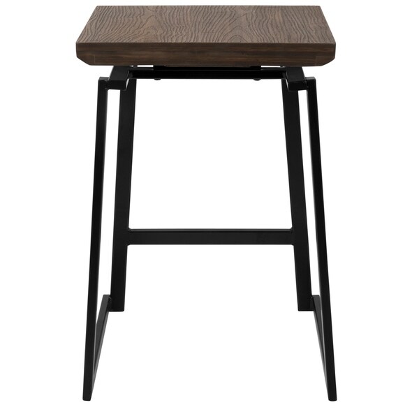 Carbon Loft Richard Metal and Wood Industrial Counter Stools (Set of 2)