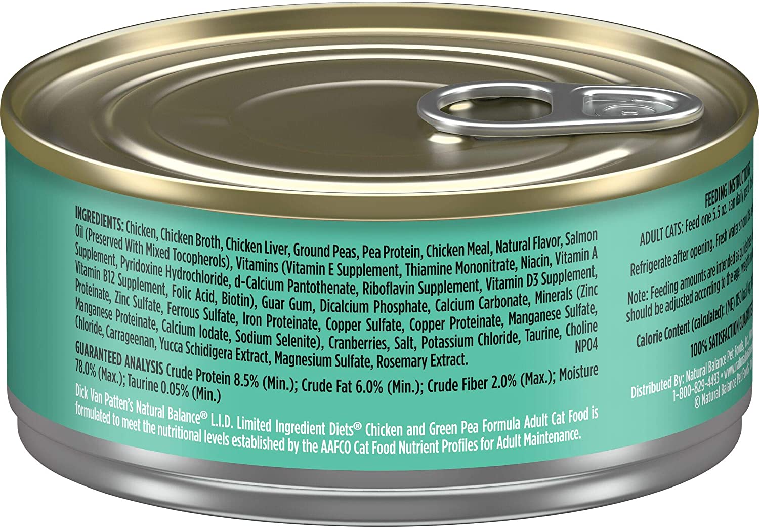 Natural Balance L.I.D. Limited Ingredient Diets Chicken and Green Pea Formula Grain-Free Canned Cat Food 5.5-oz case of 24