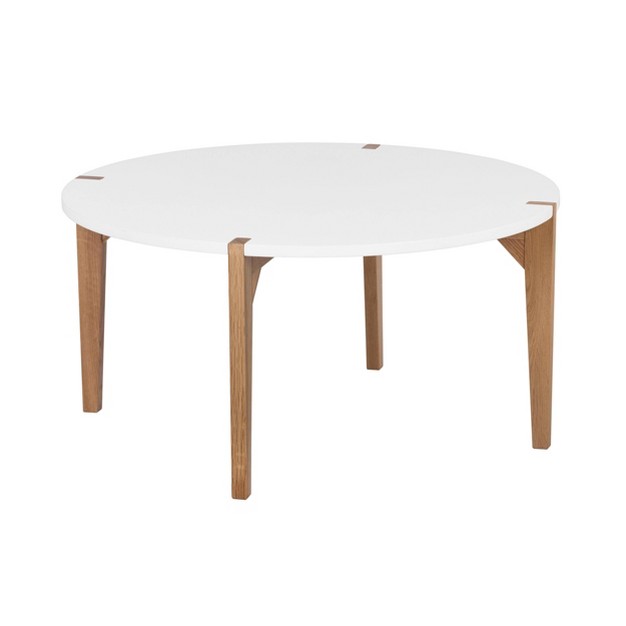 Abacus Round Coffee Table Modern Oak And White Universal Expert