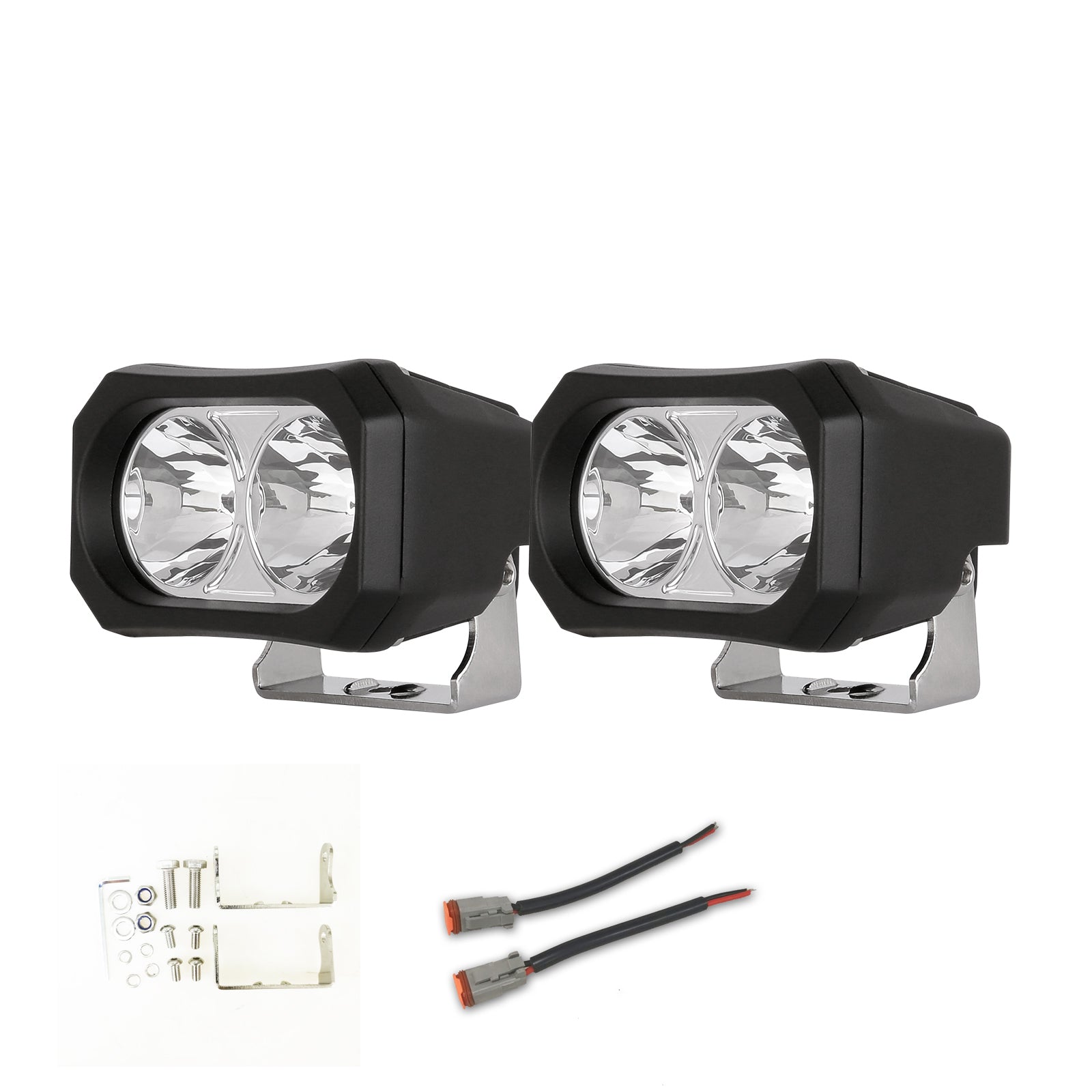 Biglion.x 4 inch Pair 100W LED Off Road Lights Boat Light Bar Flood Beam Driving Work Auto Fog Lights LED Cube Pods 11800LM Waterproof Motorcycle Truck Car Universal