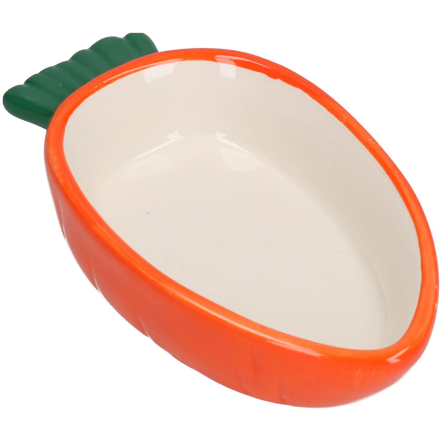 Small Animals  Pet Carrot Shaped Bowl For Nibbles Food 5.3