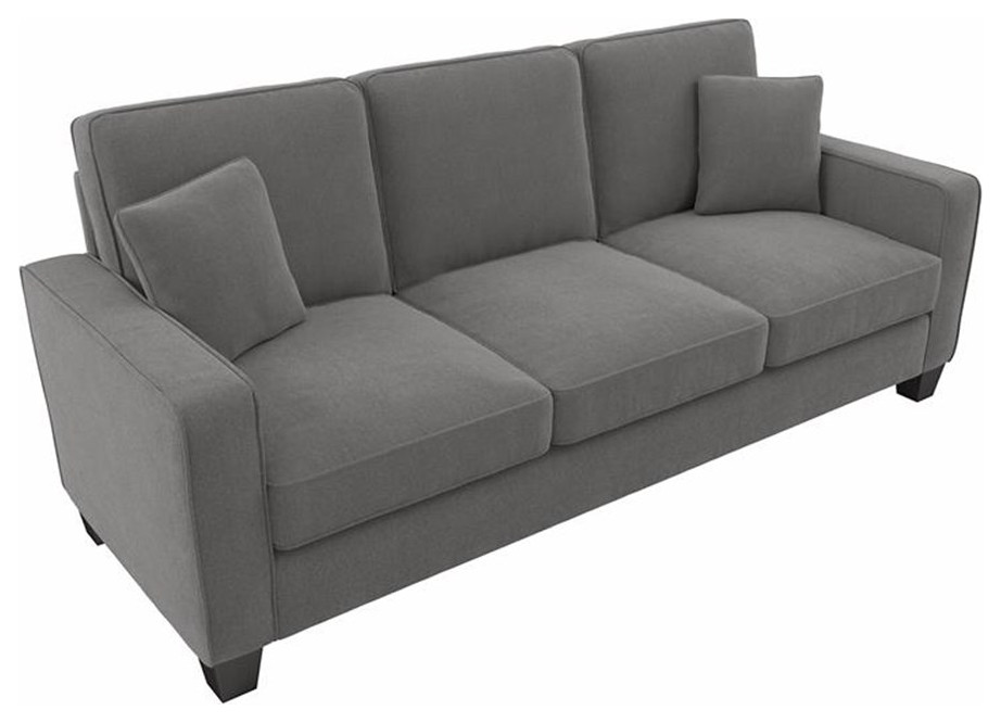 Stockton 85W Sofa in Dark Gray Microsuede   Sofas   by Homesquare  Houzz