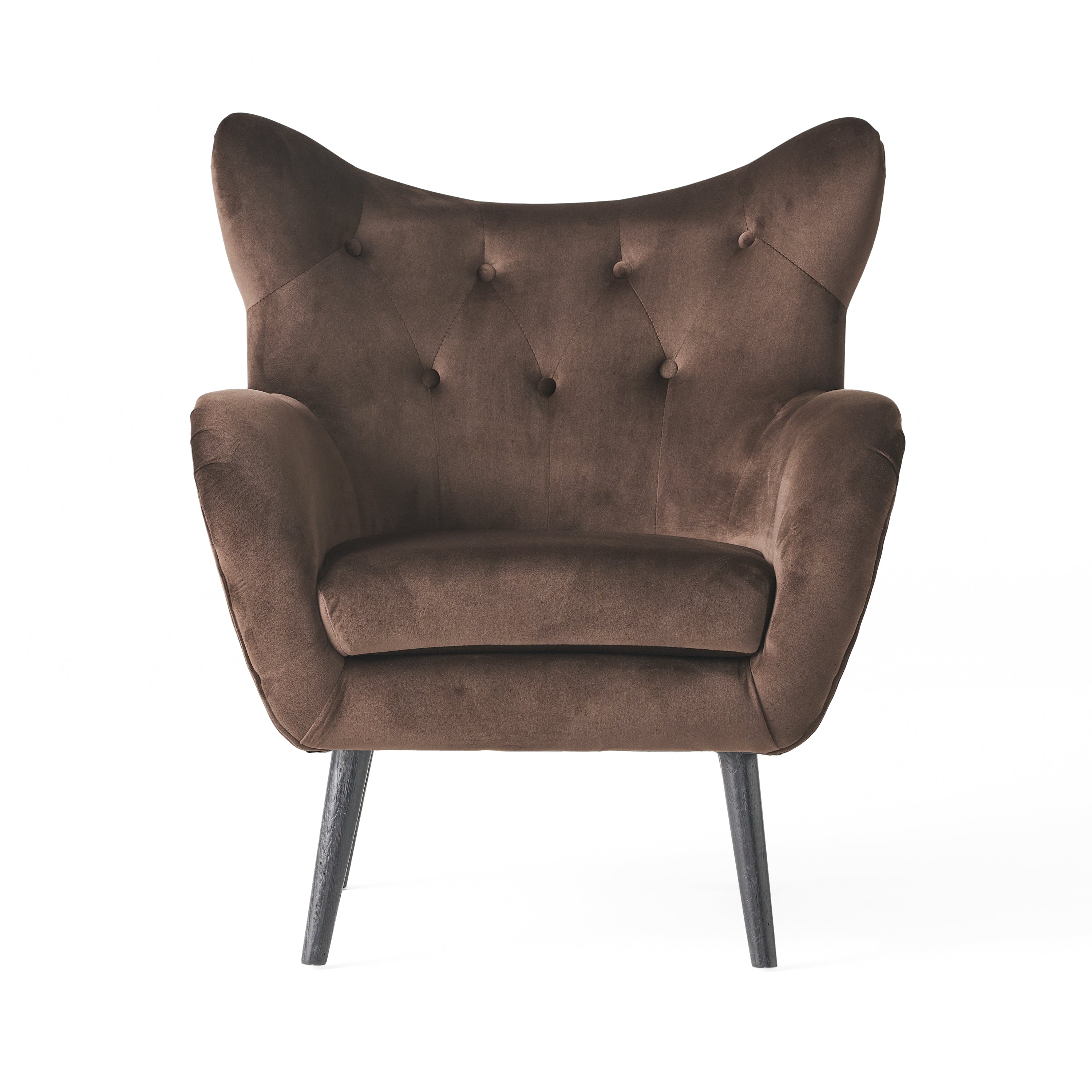 Danielle Brown Velvet Arm Chair