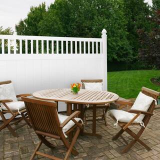 Veranda Pro Series 5 in. x 5 in. x 8 ft. White Vinyl Woodbridge Closed Picket Top Routed End Fence Post 144756