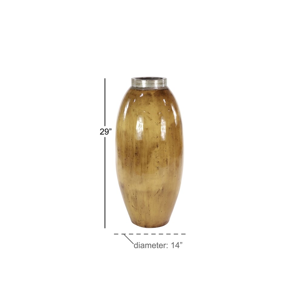 Brown Ceramic Handmade Distressed Vase