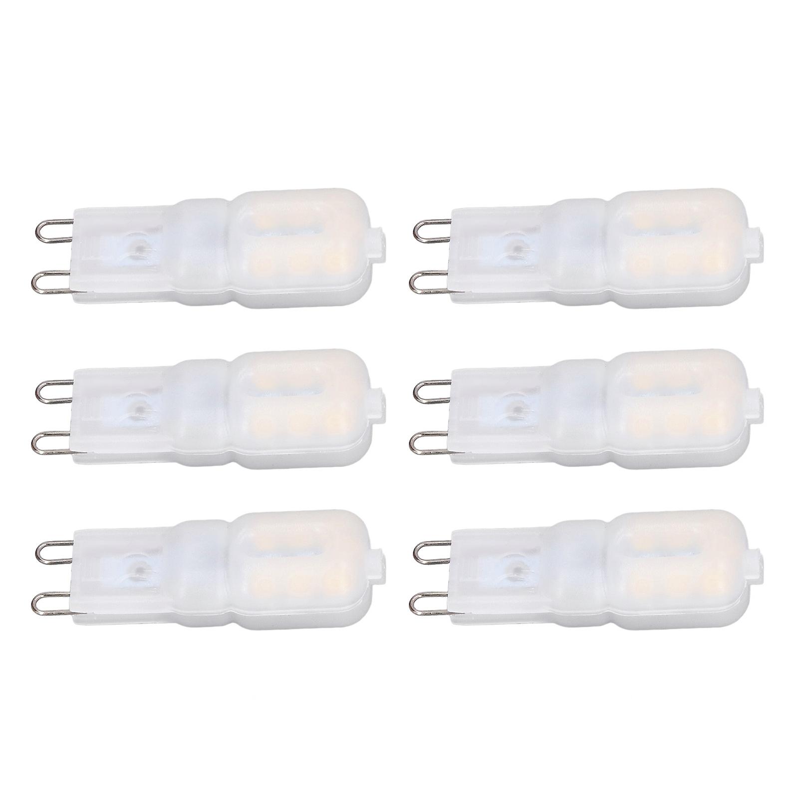 6Pcs G9 LED Light Bulbs Dimmable 3W Energy Saving 360 Degree Light Light Bulb for Ceiling Lamps and Pendant Lamps Natural White 220-240V