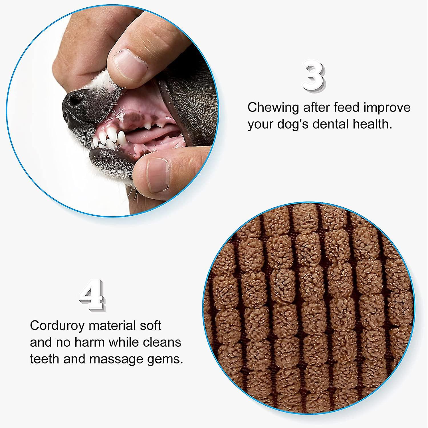 Miman Squeaky Dog Toys，durable Puppy Toy，soft Natural Corduroy Stuffed Plush Cute Dog Toys，dog Toys With Grinding Teeth-brown