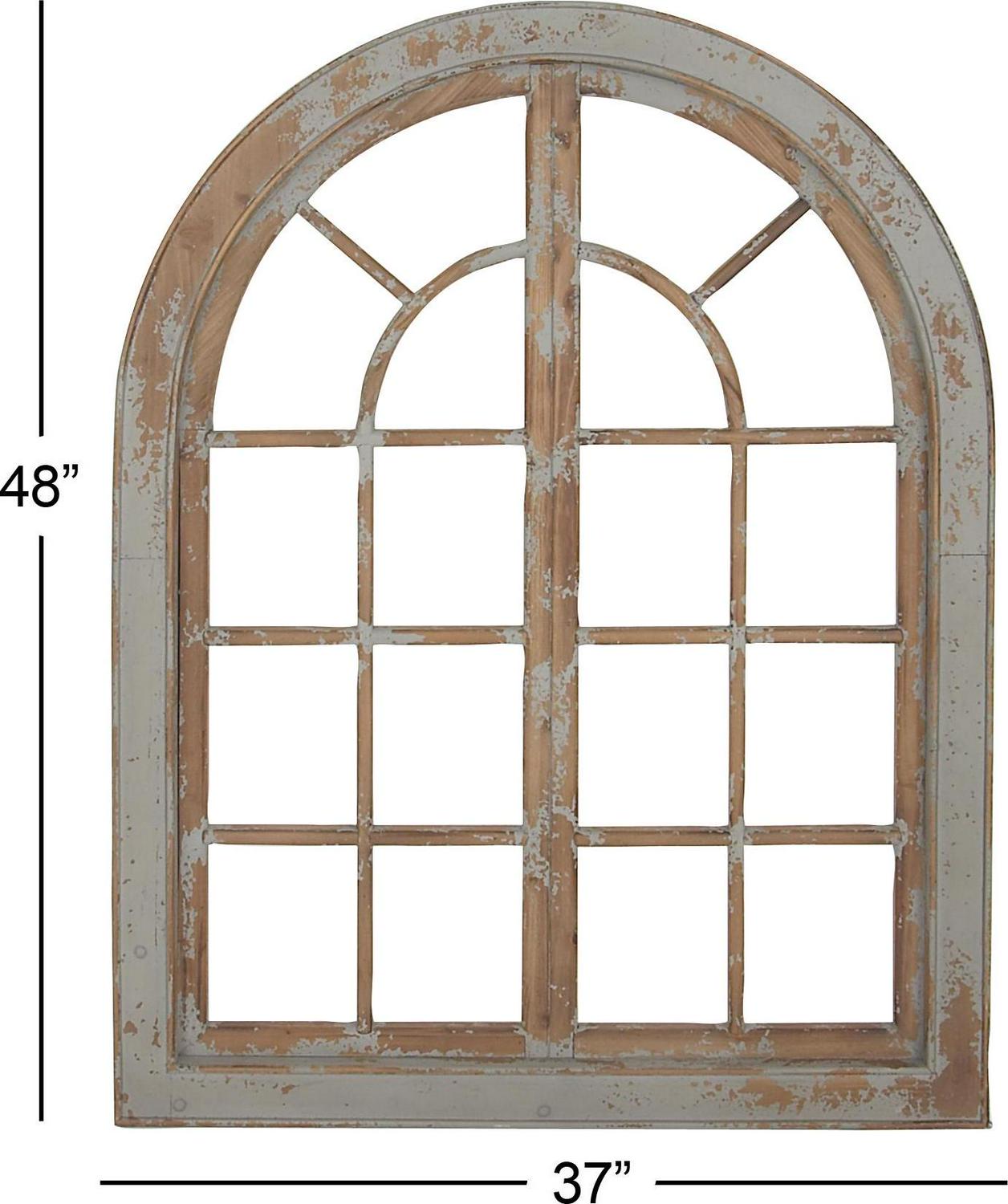 Decmode Traditional Arched Wooden Wall Decor， Gray