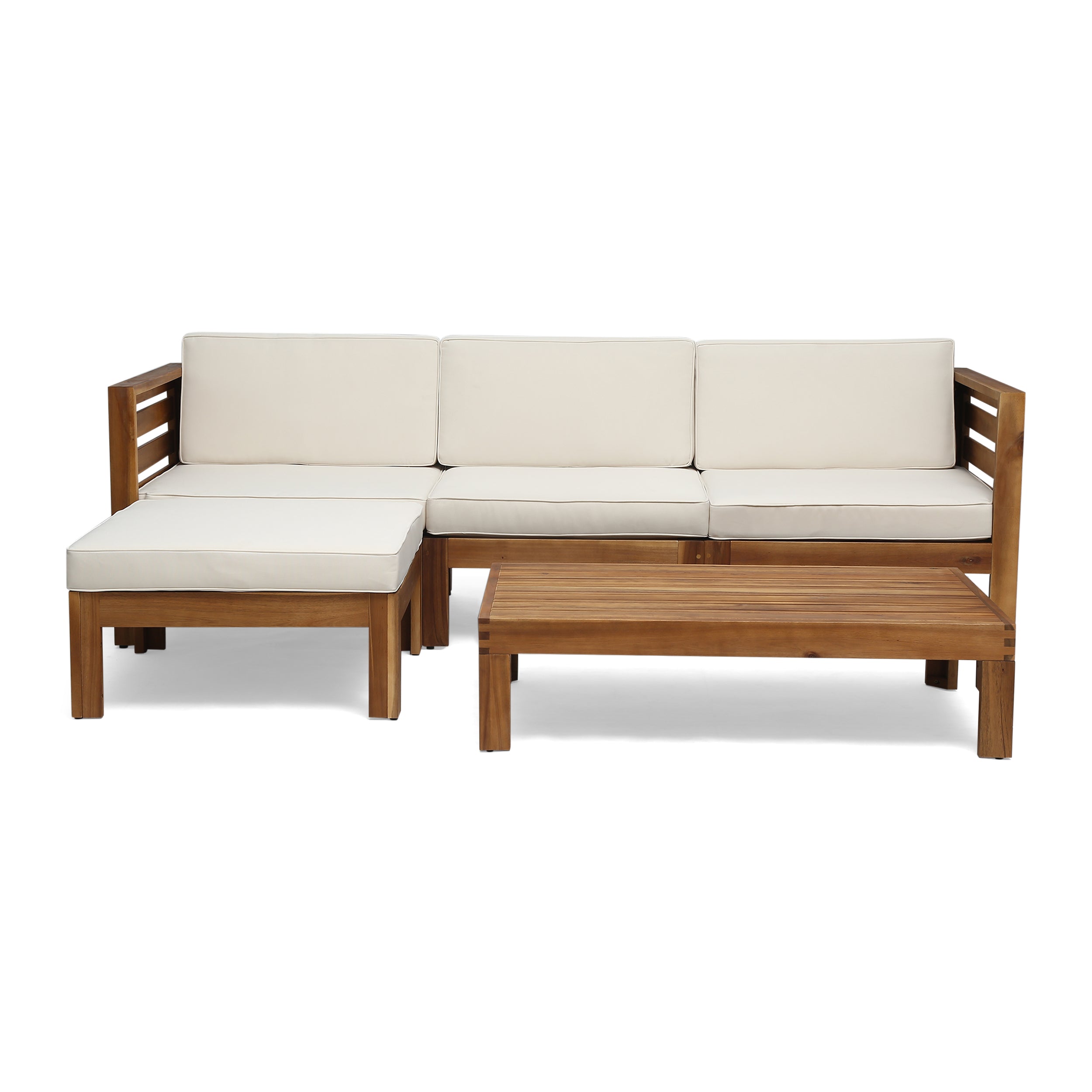 Canal Outdoor 5 Piece Acacia Wood Sofa Set