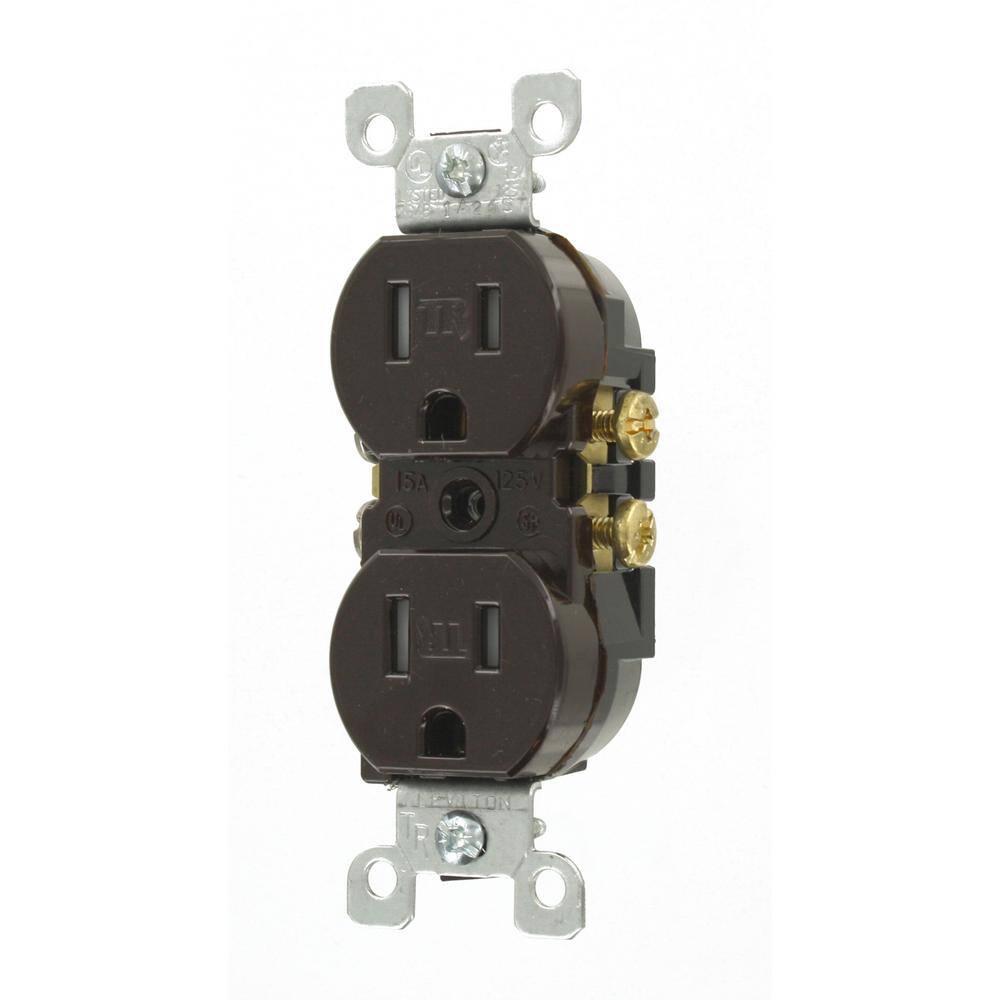 Leviton 15 Amp Tamper-Resistant Duplex Outlet Brown R50-T5320-000