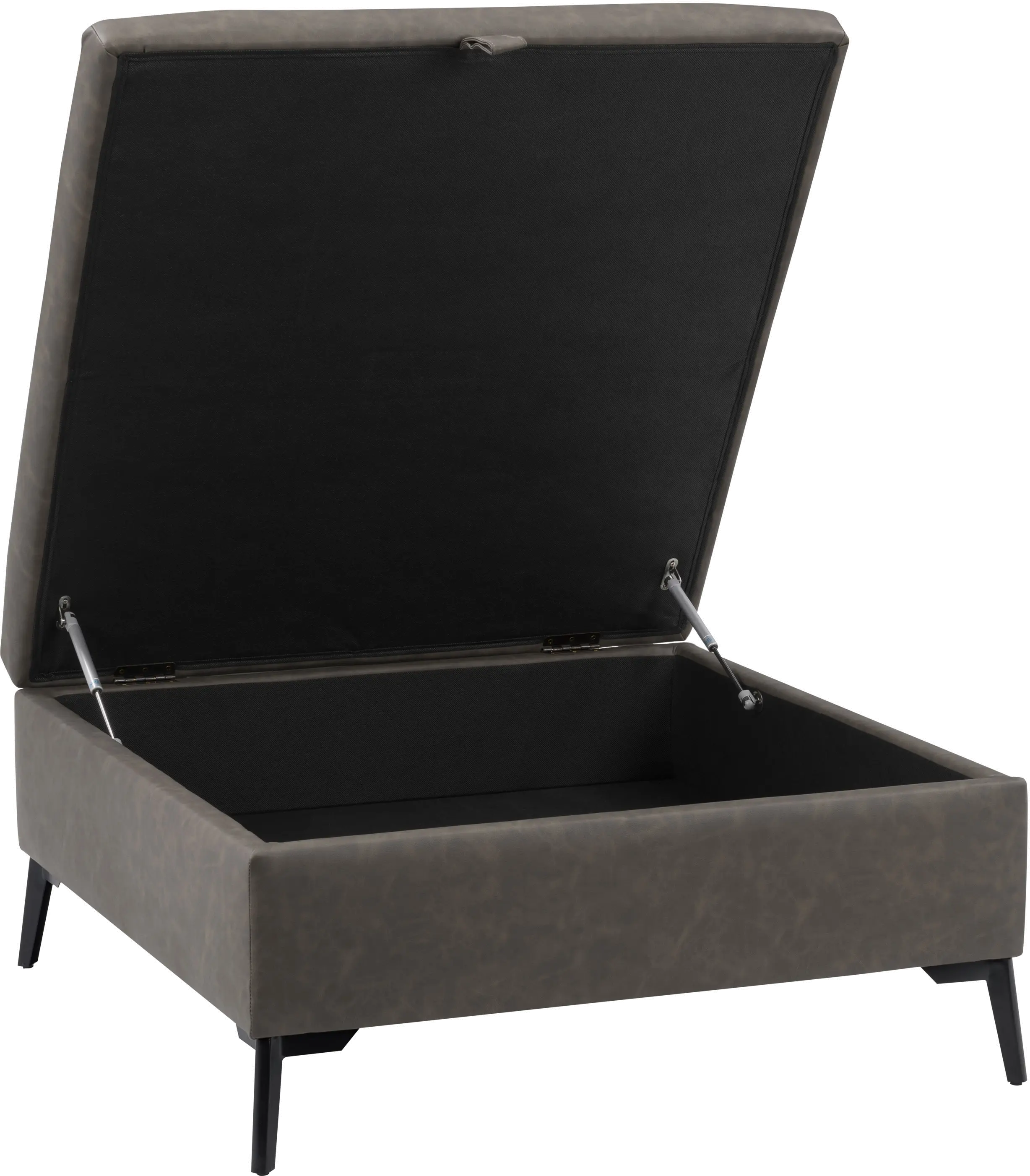 Linden Gray Square Storage Ottoman