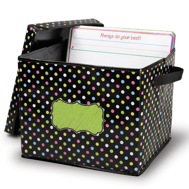 Teacher Created Resources Chalkboard Brights Storage Box With Lid Pack Of 2