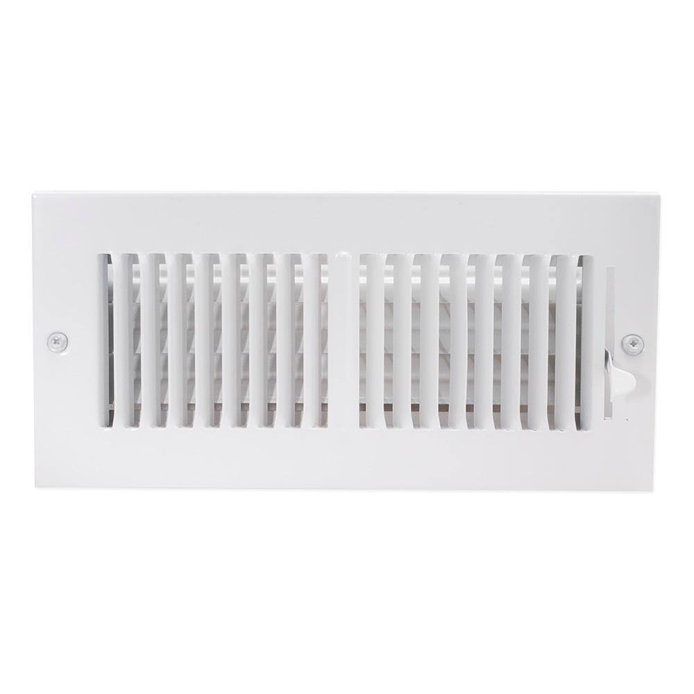 EZ-FLO 10 in. x 4 in. 2-Way Steel WallCeiling Register White 61609