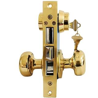 Premier Lock Brass Mortise Entry Gate Right Hand Door Lock Set with 2.5 in. Backset and 2 SC1 Keys MRG01