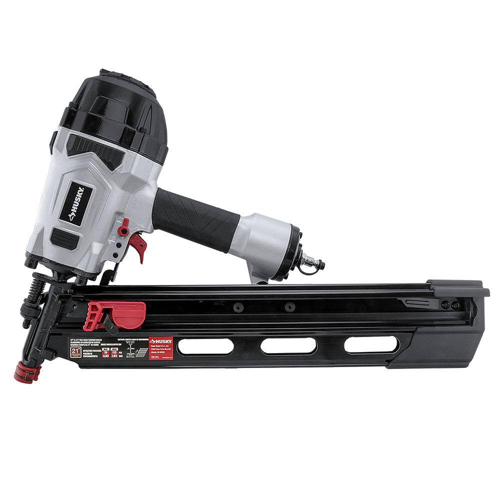 Husky Pneumatic 21-Degree 3-12 in. Framing Nailer and 15-Degree 1-34 in. Coil Roofing Nailer with Nails Combo Kit (2-Pieces) DP21CN45