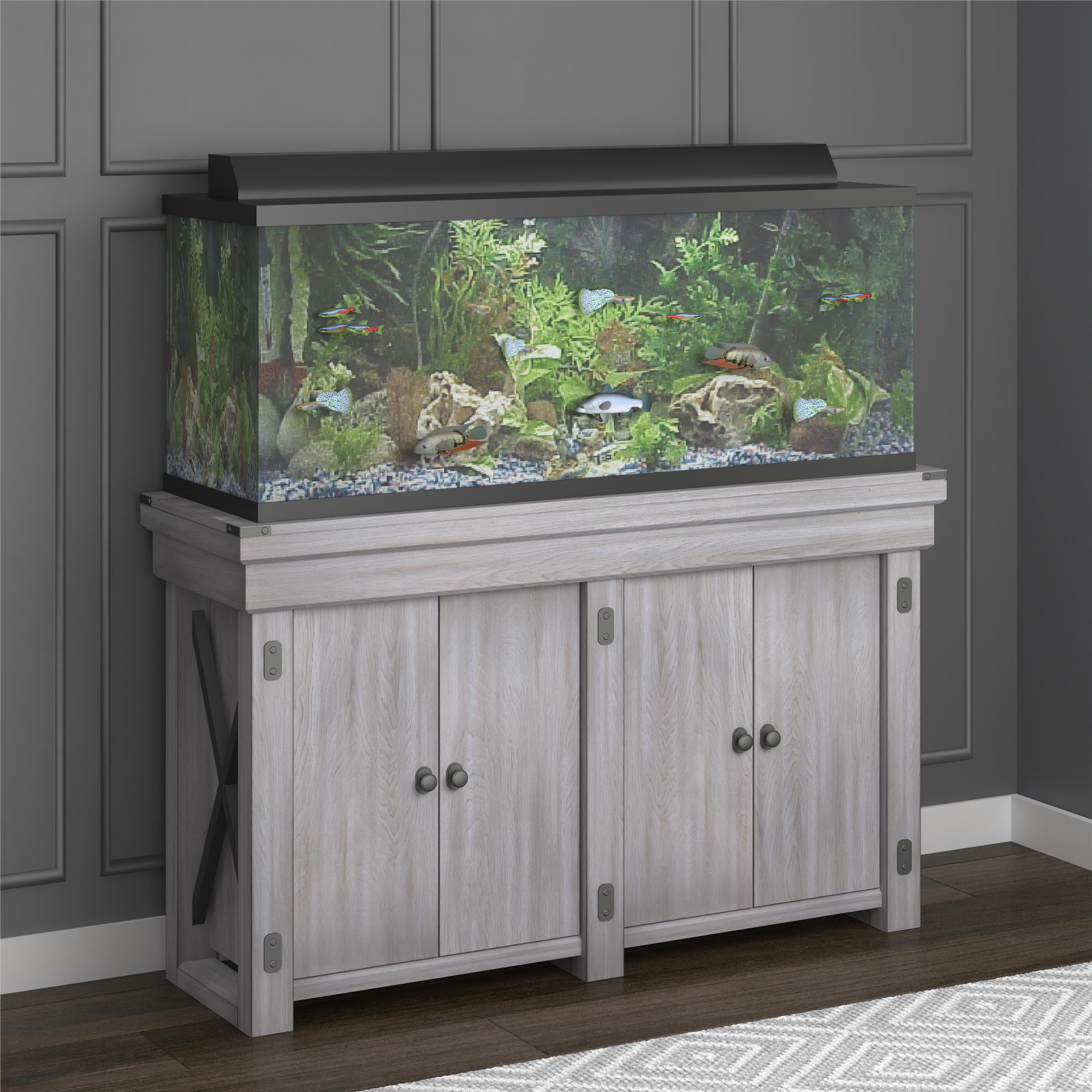 Flipper by Ollie and Hutch Wildwood 55 Gallon Aquarium Stand， Rustic White