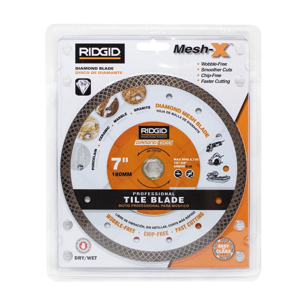 RIDGID 7 in. Turbo Mesh Rim Diamond Blade HD-CM70P