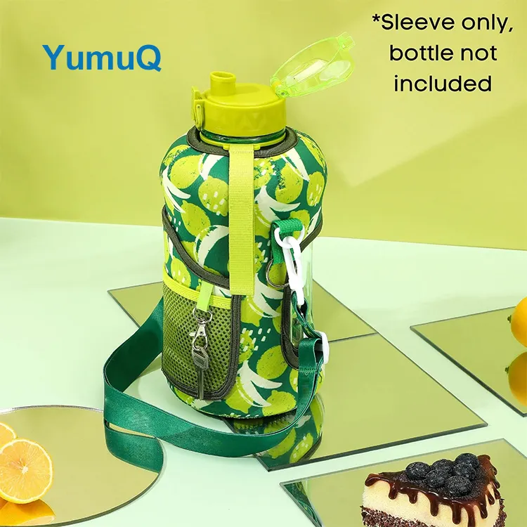 YumuQ 64   74 oz Neoprene Large Drink Water Bottle Holder With Sleeve And Strap For Walking Hiking Camping