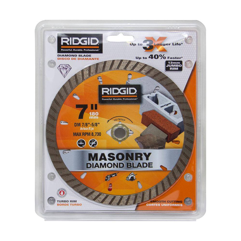 RIDGID 7 in. Turbo Diamond Blade HD-TB70CP