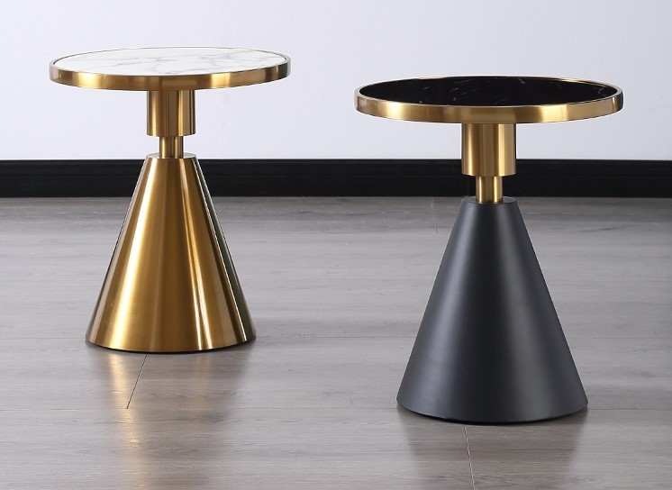 Gold/White/Black Round Small Modern Coffee Table For Living Room   Modern   Coffee Tables   by Miron Demid LLC  Houzz