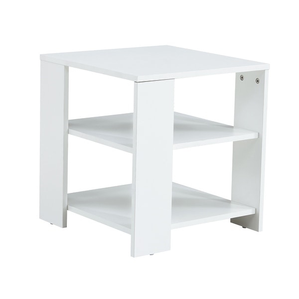 Square side table，simple style design，3-tier end table