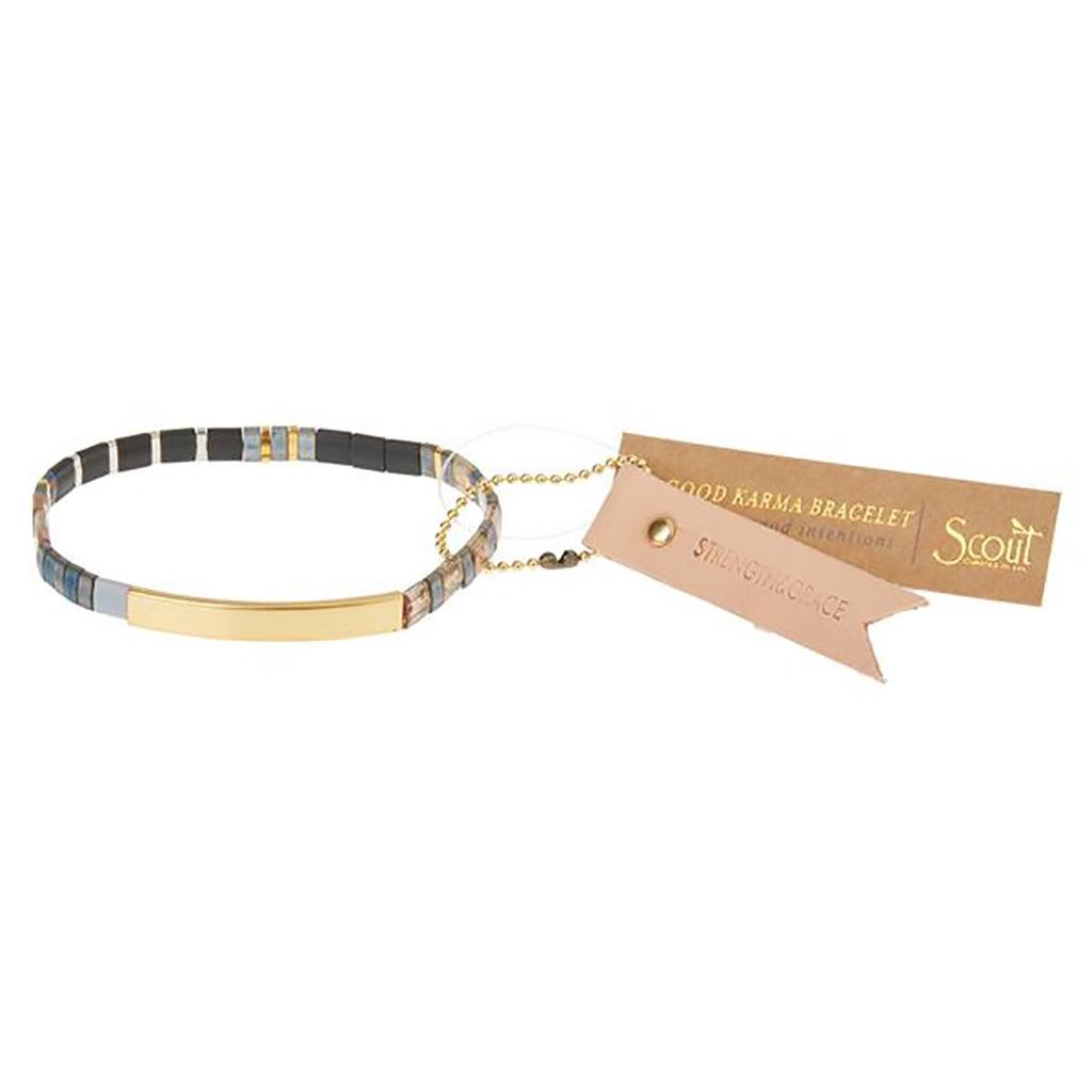 Scout Curated Wears  Good Karma Miyuki Bracelet | Strength & Grace - Gunmetal/Gold