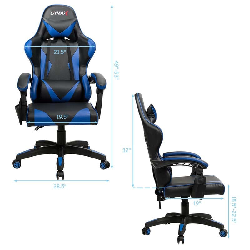 Massage Gaming Chair Recliner, Racing Computer Office Chair, Ergonomic High Back Swivel PC Game Chair with Headrest & Lumbar Support