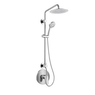 PULSE Showerspas Seabreeze Wall Mounted 4-Spray 8 in. 1.8GPM Dual Shower Head and Handheld with Pressure Balance Valve in Chrome 1088-CH-RIV-1.8GPM