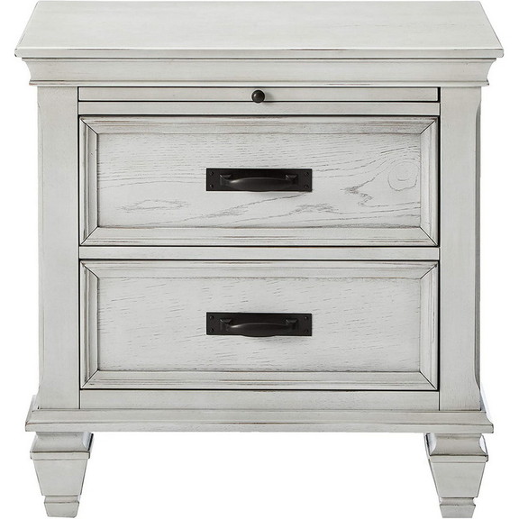 Benzara BM182751 Wooden Nightstand with 2 Drawers ...