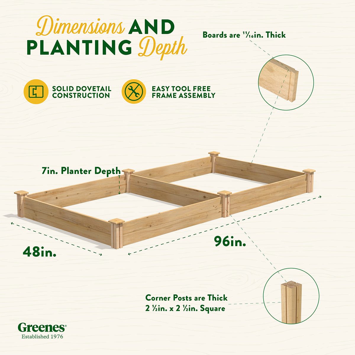 Greenes Fence 4' x 8' x 7" Cedar Raised Garden Bed