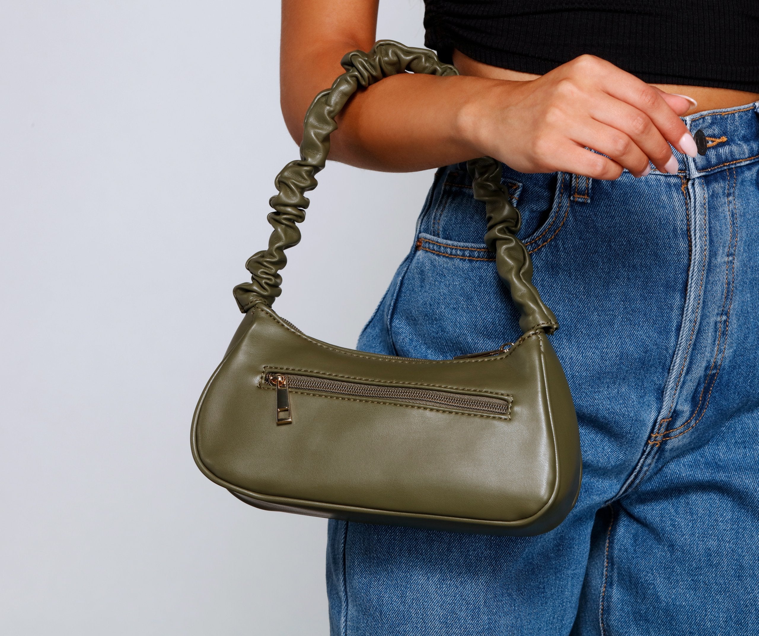 On Trend Faux Leather Shoulder Bag