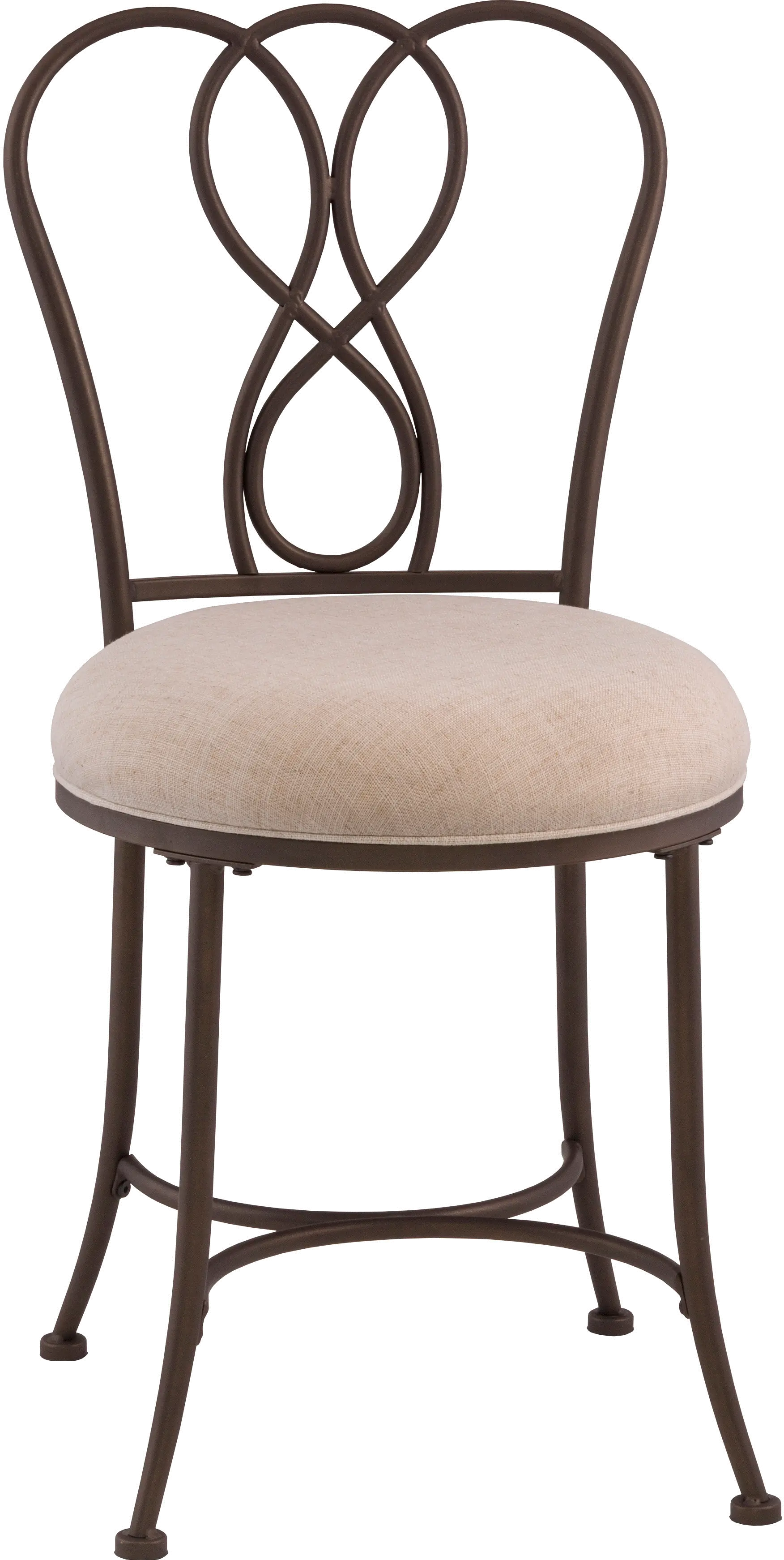 Traditional Bronze and Cream Vanity Stool - Christina