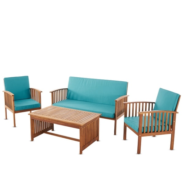 Carolina 4piece Outdoor Acacia Sofa Set by Christopher Knight Home