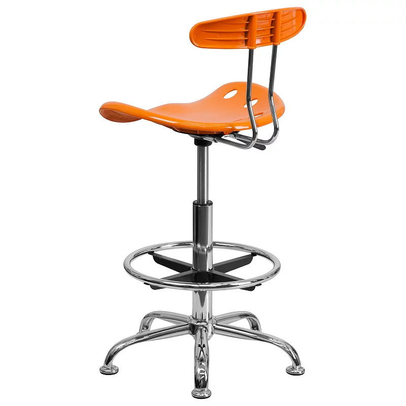 Flash Furniture Bradley Orange Tractor Seat Drafting Stool