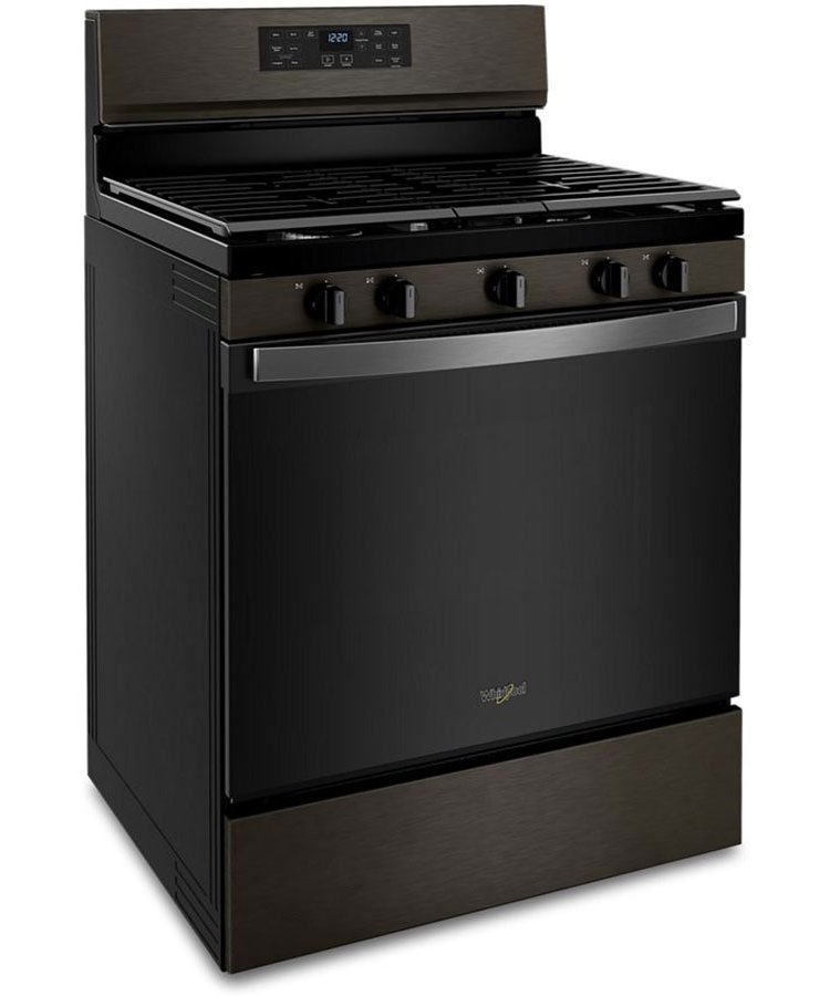 Whirlpool 5 Cu. Ft. Fingerprint Resistant Black Stainless Steel 5-In-1 Air Fry Gas Range