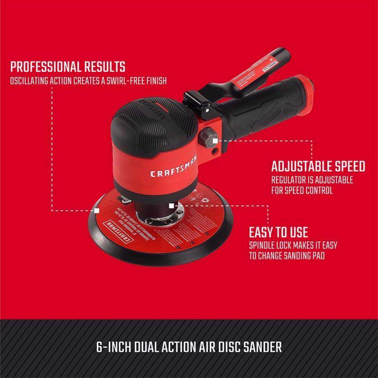 Craftsman 6 in. Dual Action Air Disc Sander 10000 rpm