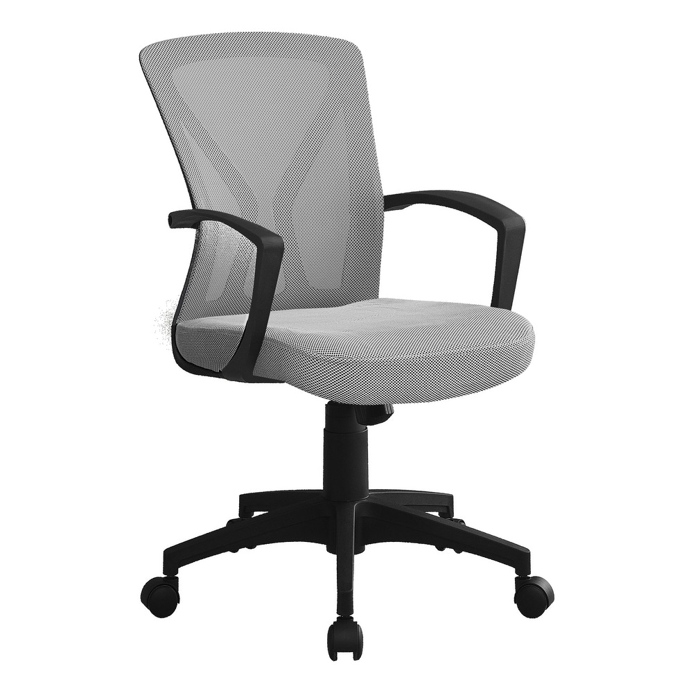 Office Chair  Adjustable Height  Swivel  Ergonomic  Armrests  Computer Desk  Work  Metal  Fabric  Contemporary