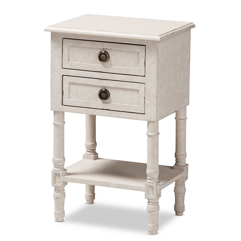 Baxton Studio Lenore White Nightstand