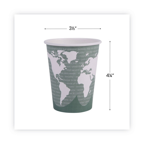 Eco-Products World Art Renewable and Compostable Hot Cups， 12 oz， 50/Pack， 20 Packs/Carton (EPBHC12WA)