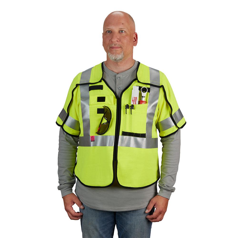 Milwaukee High Vis Safety Vest Yellow Class 3 Breakaway AR/FR Cat 1  4XL/5XL