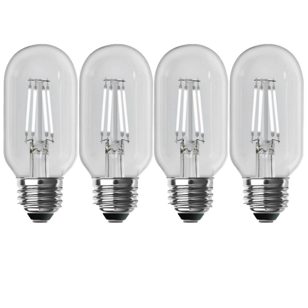 Feit Electric 40-Watt Equivalent T14 Dimmable Straight Filament Clear Glass Vintage Edison LED Light Bulb Daylight (4-Pack) T1440950CAHDRP4